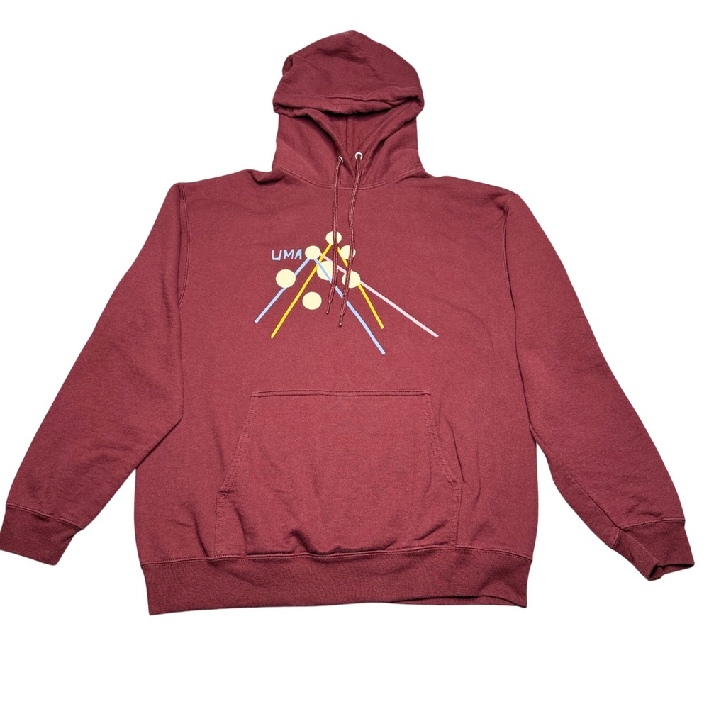 UMA Graphic Print Skating Hoodie Pullover Long Sleeve Streetwear USA made sz L‎